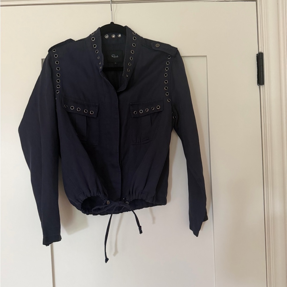 Rails Navy Eyelet-Trim Utility Jacket